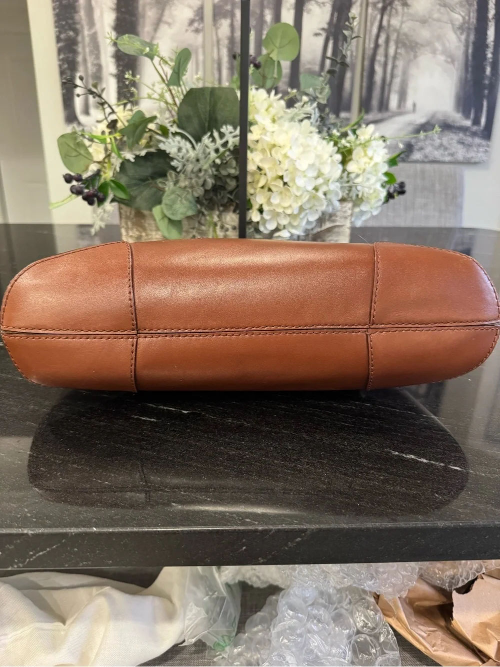 🤎Kate Spade Darcy Cognac Leather Shoulder Bag Bow Detail